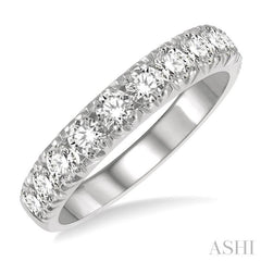 1 ctw 11 Stone Round Cut Diamond Wedding Band in 14K White Gold