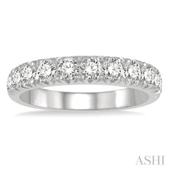 1 ctw 11 Stone Round Cut Diamond Wedding Band in 14K White Gold