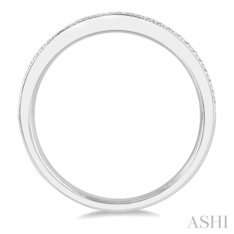 1/10 ctw Round Cut Diamond Wedding Band in 14K White Gold