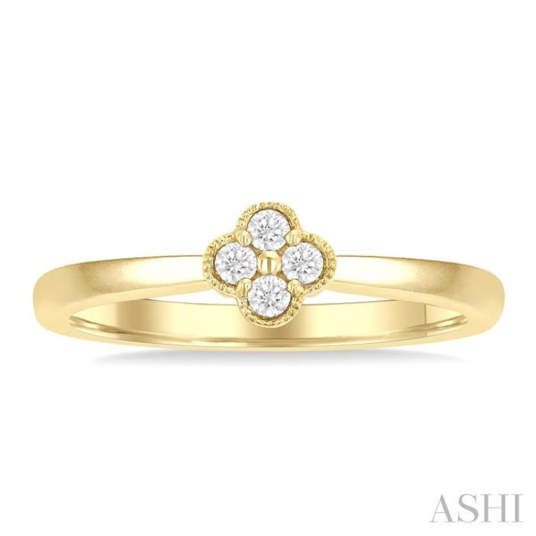 .15CTRDDM CLOVER RING YG 14K-G*