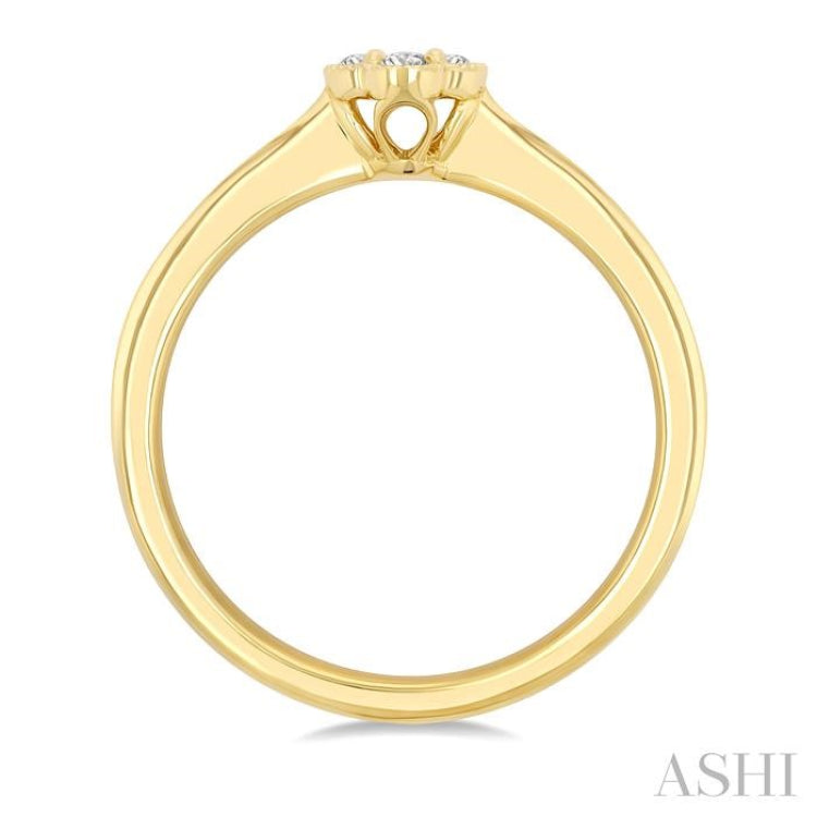 .15CTRDDM CLOVER RING YG 14K-G*