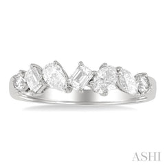 3/4 ctw Mixed Cut Diamond Fashion Band in 14K White Gold