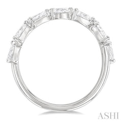 1 ctw East-West Pear Shape Diamond Fashion Ring in 14K White Gold