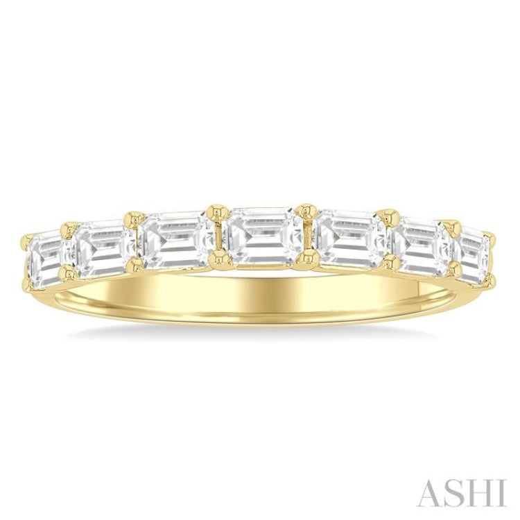 1 ctw East-West Emerald Cut Diamond Fashion Ring in 14K Yellow Gold