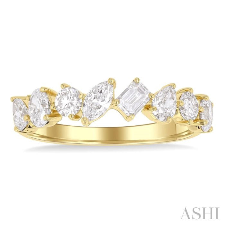 1 1/10 ctw Mixed Shape Diamond Fashion Ring in 14K Yellow Gold