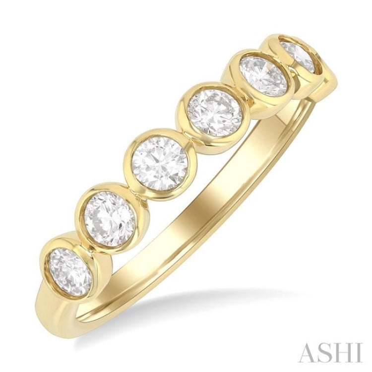 .70CTRDDM ROUND BEZEL SET BAND YG14K-G*