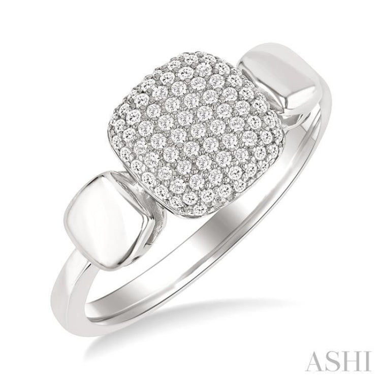 .25CTRDDM SQ SHAPE MINI PAVE RG WG10K-S*