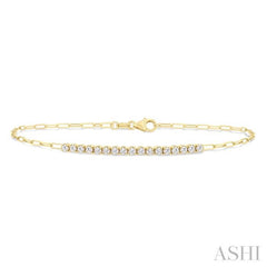 .50CTRDDM PAPER CLIP BRACELET YG 14K-G*