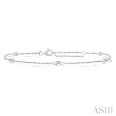 1/2 ctw Emerald Cut Diamond Station Bracelet in 14K White Gold