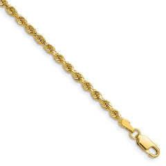 14K 20 inch 2.75mm Diamond-cut Rope with Lobster Clasp Chain