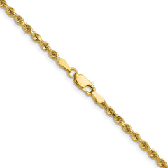 14K 24 inch 2.75mm Diamond-cut Rope with Lobster Clasp Chain