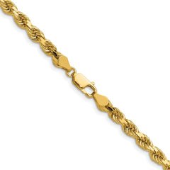 14K 22 inch 4.5mm Diamond-cut Rope with Lobster Clasp Chain
