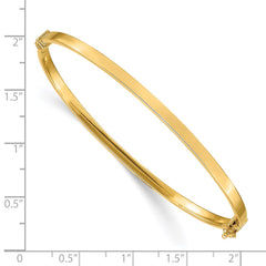 14k Polished 3.00mm Hinged Oval Bangle Bracelet