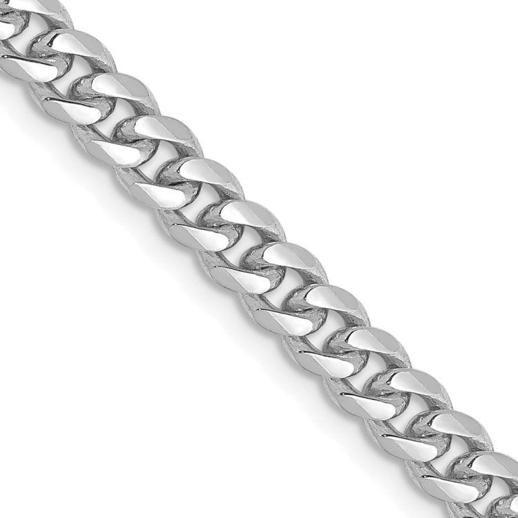 14k White Gold 4.25mm Solid Miami Cuban Chain