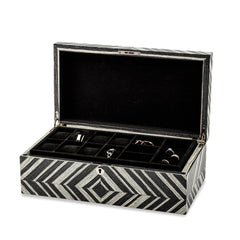 Luxury Giftware High Gloss Brazilian Wild Walnut Veneer Locking Wooden 8-Watch and Jewelry Box