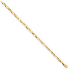 14K 7 inch 4mm Flat Figaro with Lobster Clasp Bracelet