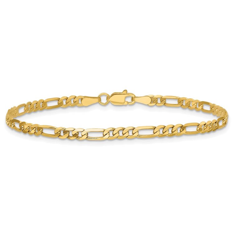 14k 3mm Flat Figaro Chain