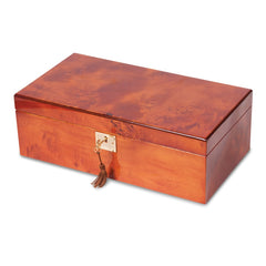 Luxury Giftware Mapa Burlwood Veneer High Gloss Finish Multi Use Locking Collector Box