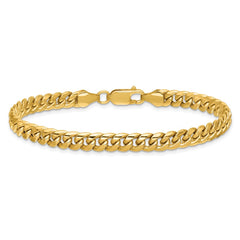 14K 8 inch 6mm Semi-Solid Miami Cuban with Lobster Clasp Bracelet