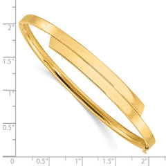14k 2/16 Polished Bypass 3.65mm Hinged Round Bangle Bracelet