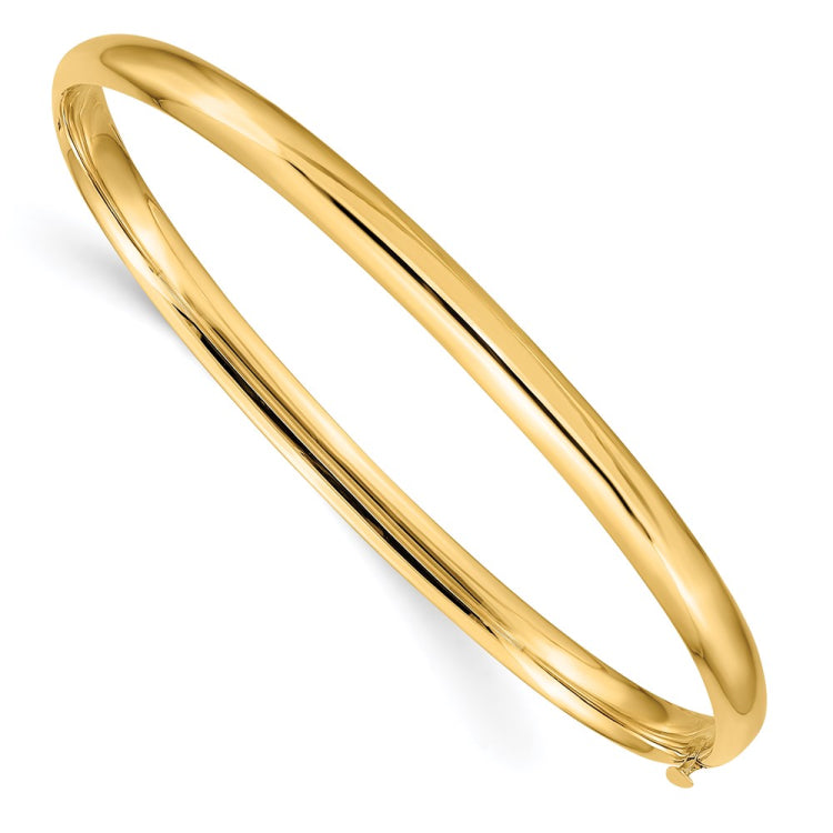 14k 3/16 Oversize High Polished 5.00mm Hinged Oval Bangle Bracelet