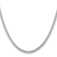 14k White Gold 3.5mm Solid Miami Cuban Chain