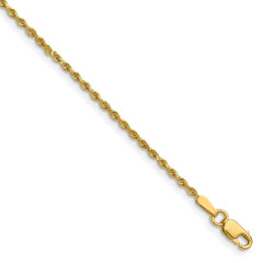 14K 20inch 1.5mm Diamond-cut Rope with Lobster Clasp Chain