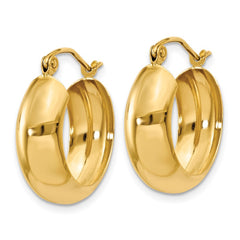 14K 7x19mm Polished Hoop Earrings