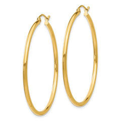 14k 2x45mm Polished Tube Hoop Earrings