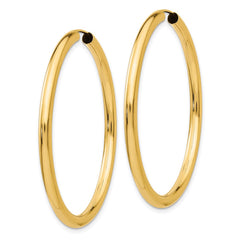 14k 3.00x45mm Polished Endless Tube Hoop Earrings