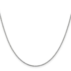 14K White Gold 18 inch 1.1mm Box with Lobster Clasp Chain