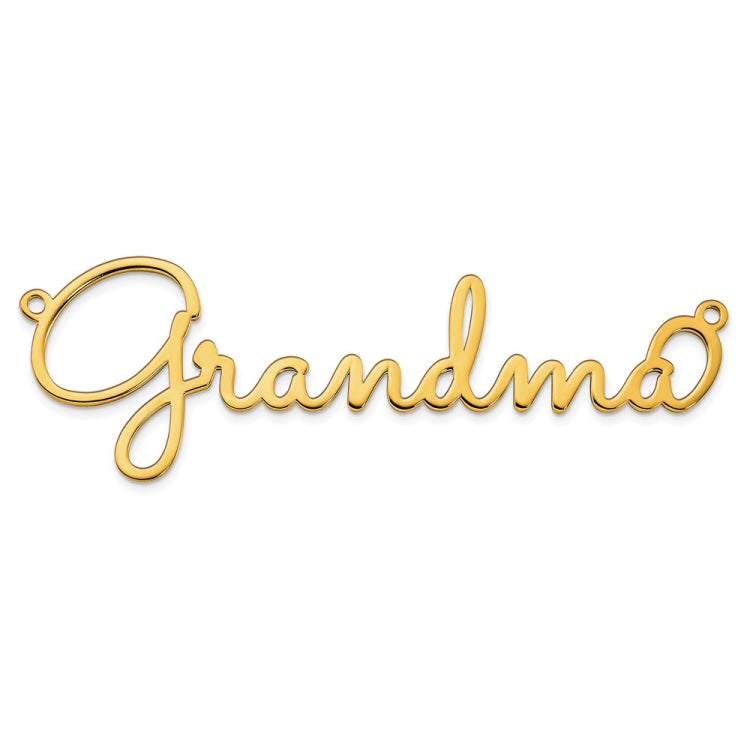 14k Yellow Gold Polished Sacramento Font Name Plate