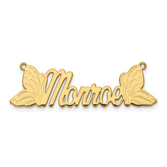 14k Yellow Gold Butterfly Name Plate