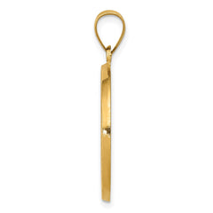 14K Polished and Satin St. Benedict Reversible Hollow Medal Pendant