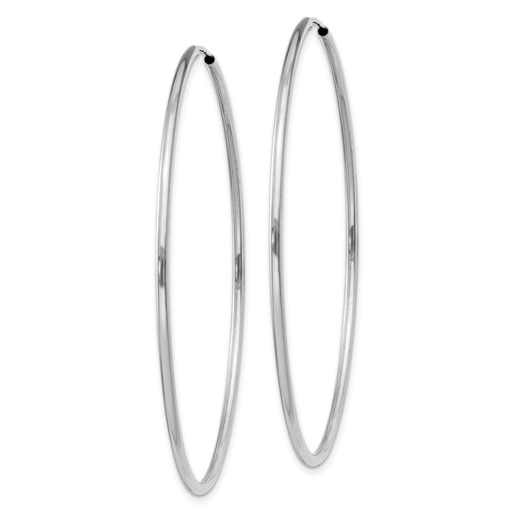 14k White Gold 1.5x51mm Polished Endless Tube Hoop Earrings