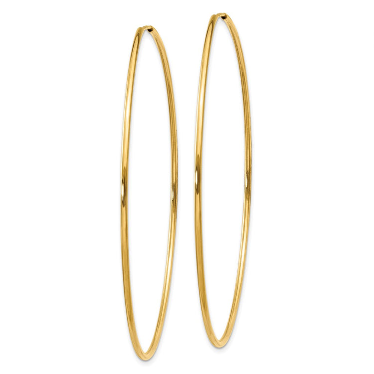 14k 1.2x60mm Polished Endless Tube Hoop Earrings