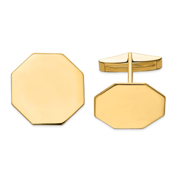 14K Men's Octagonal Cuff Links
