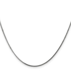 14K White Gold 18 inch 1.4mm Curb  with Spring Ring Clasp Pendant Chain