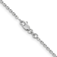14K White Gold 20 inch 1.65mm Diamond-cut Cable with Lobster Clasp Chain