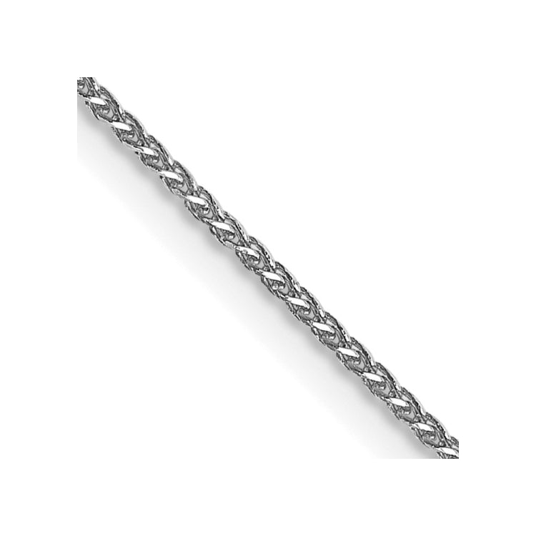 14K White Gold 20 inch 1.05mm Diamond-cut Spiga with Lobster Clasp Chain