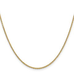 14K 16 inch 1.6mm Round Open Link Cable with Lobster Clasp Chain