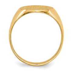 14k 12.0x13.5mm Closed Back Signet Ring