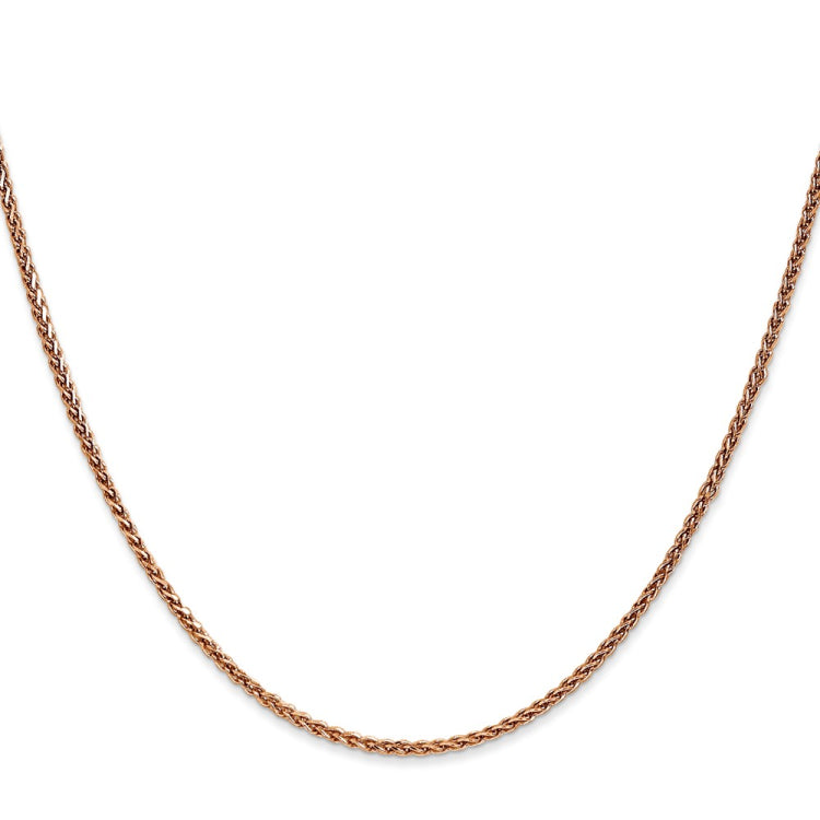14K Rose Gold 18 inch 1.7mm Diamond-cut Spiga with Lobster Clasp Chain