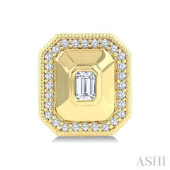 .35CTTWDM EMLD-SH BOLD GOLD ER YG 14K-G*