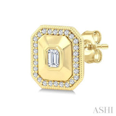 .35CTTWDM EMLD-SH BOLD GOLD ER YG 14K-G*