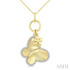 .15CTRDDM BUTERFLY CHARM PD YW 10K-G+CH*