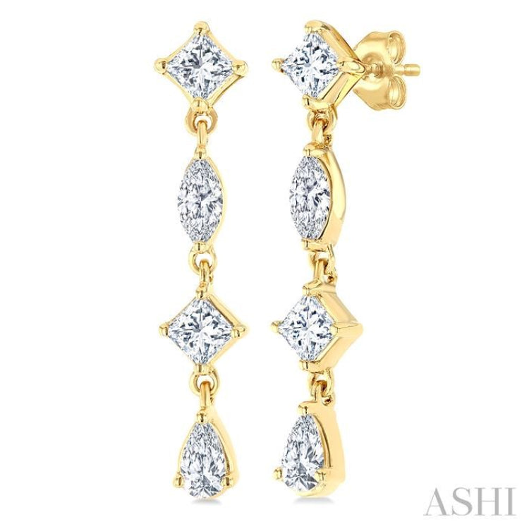 .50CTTWDM MIXED SHAPE LONG ER YG 14K-G*