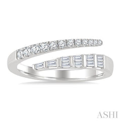 3/8 Ctw Baguette and Round Cut Diamond Fashion Band in 14K White Gold