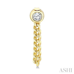 1/3 Ctw Bezel Set Round Cut Diamond Curb Link Fashion Earrings in 14K Yellow Gold
