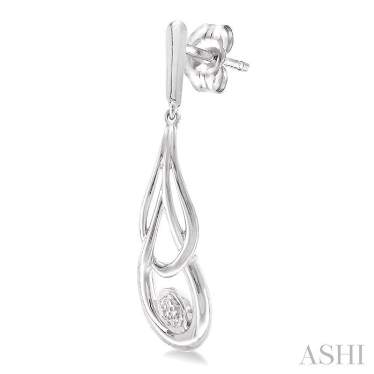1/50 Ctw Round Cut Diamond Fashion Earrings in Sterling Silver